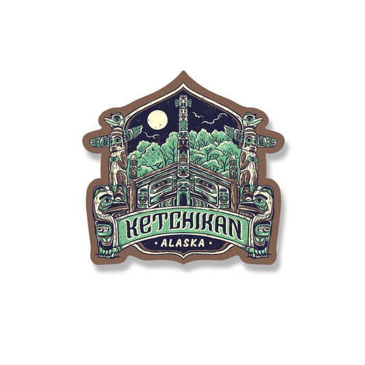 Ketchikan Alaska Totem Pole Sticker