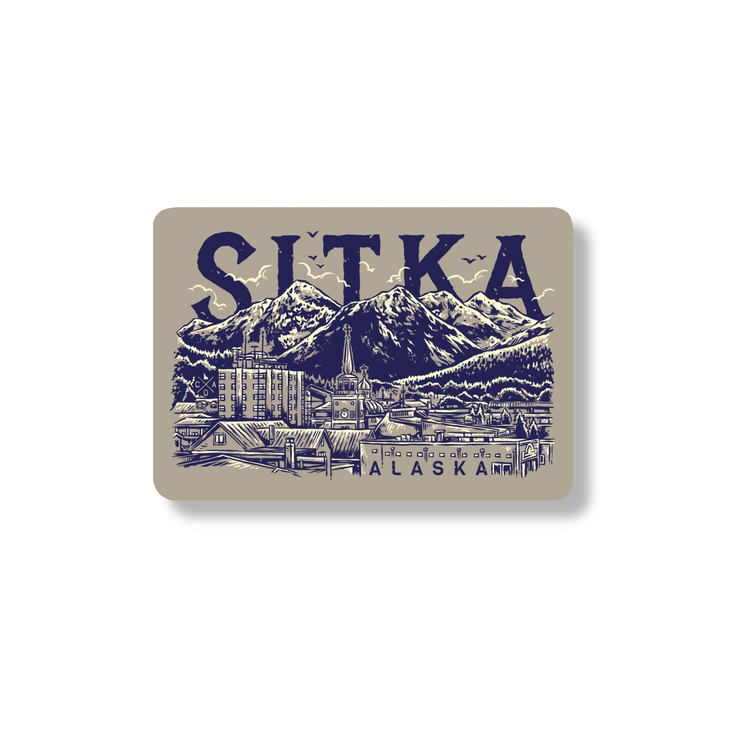 Sitka Alaska Skyline Sticker