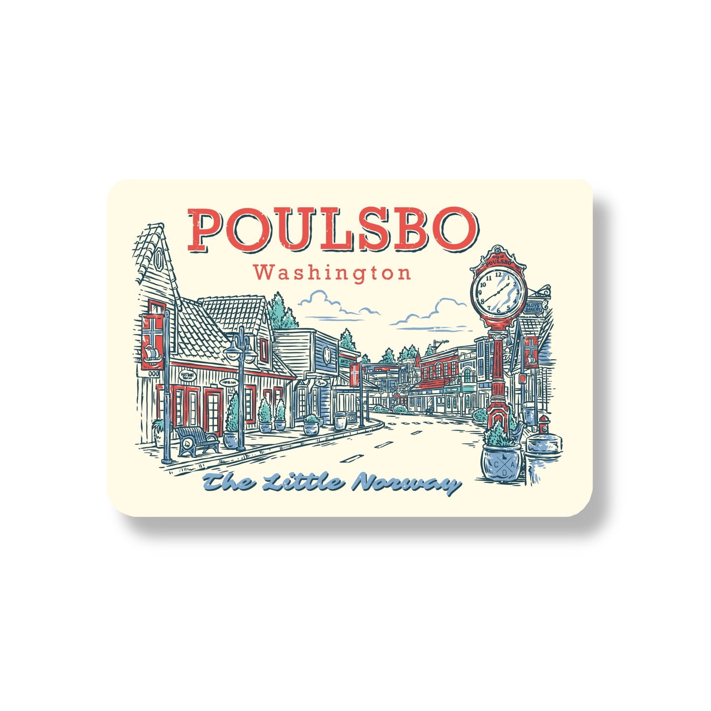 Poulsbo Little Norway Sticker