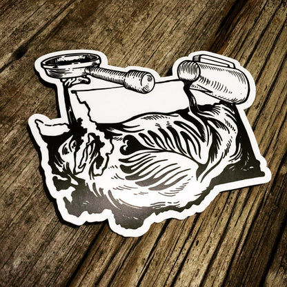 Washington Latte Art Sticker