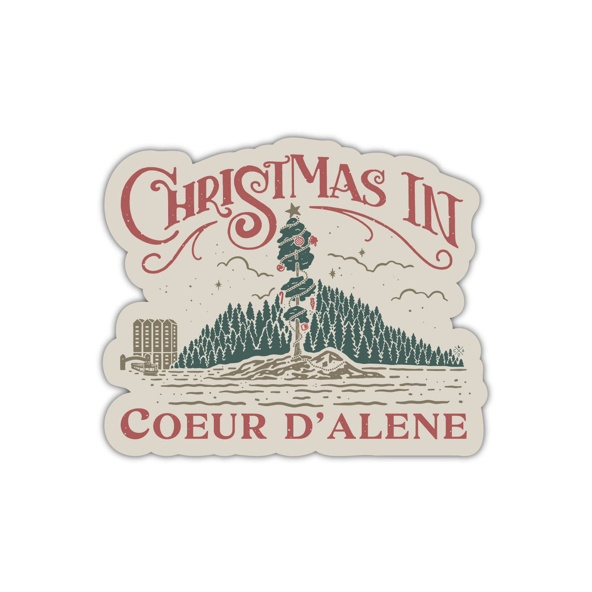 Christmas In Coeur d'Alene Sticker