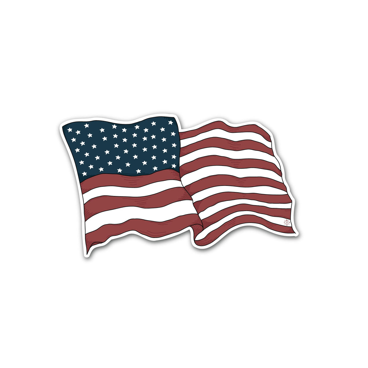 Hand Drawn United States Flag Sticker
