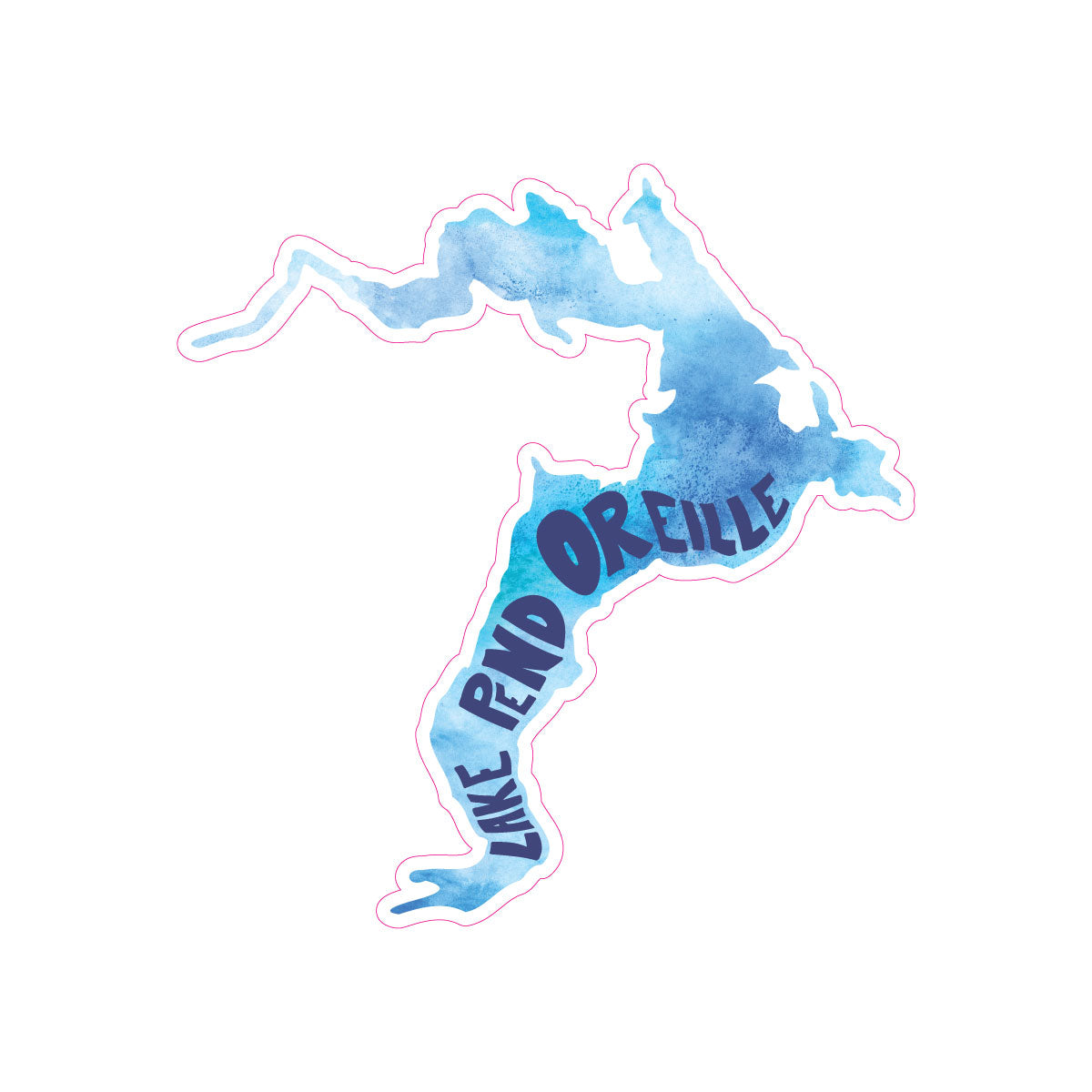 Lake Pend Oreille Watercolor Sticker