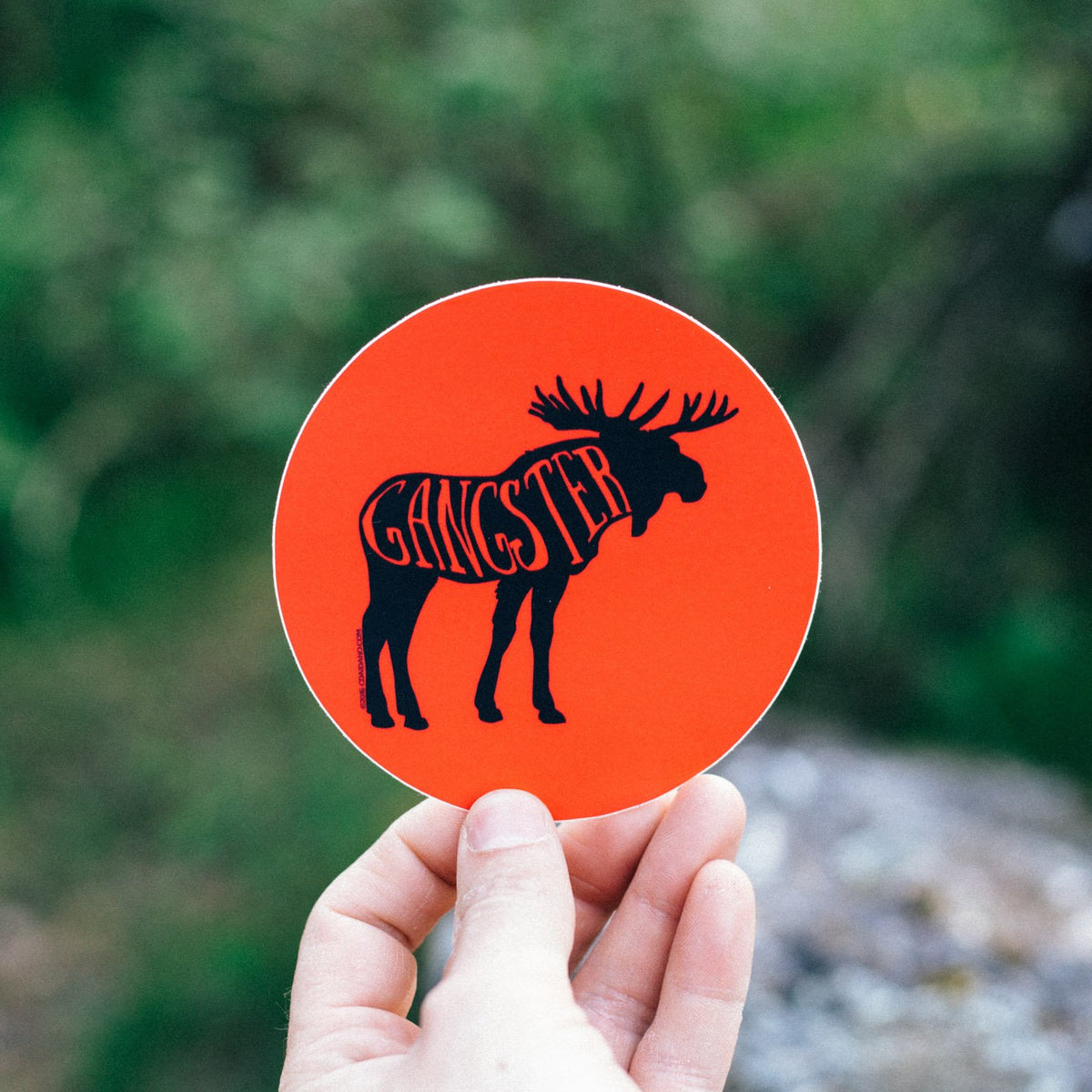 Red Gangster Moose Sticker