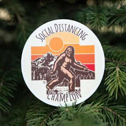 Social Distancing Champion Sticker (Bigfoot)