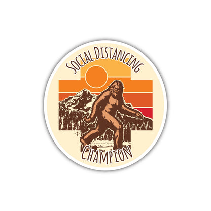 Social Distancing Champion Sticker (Bigfoot)