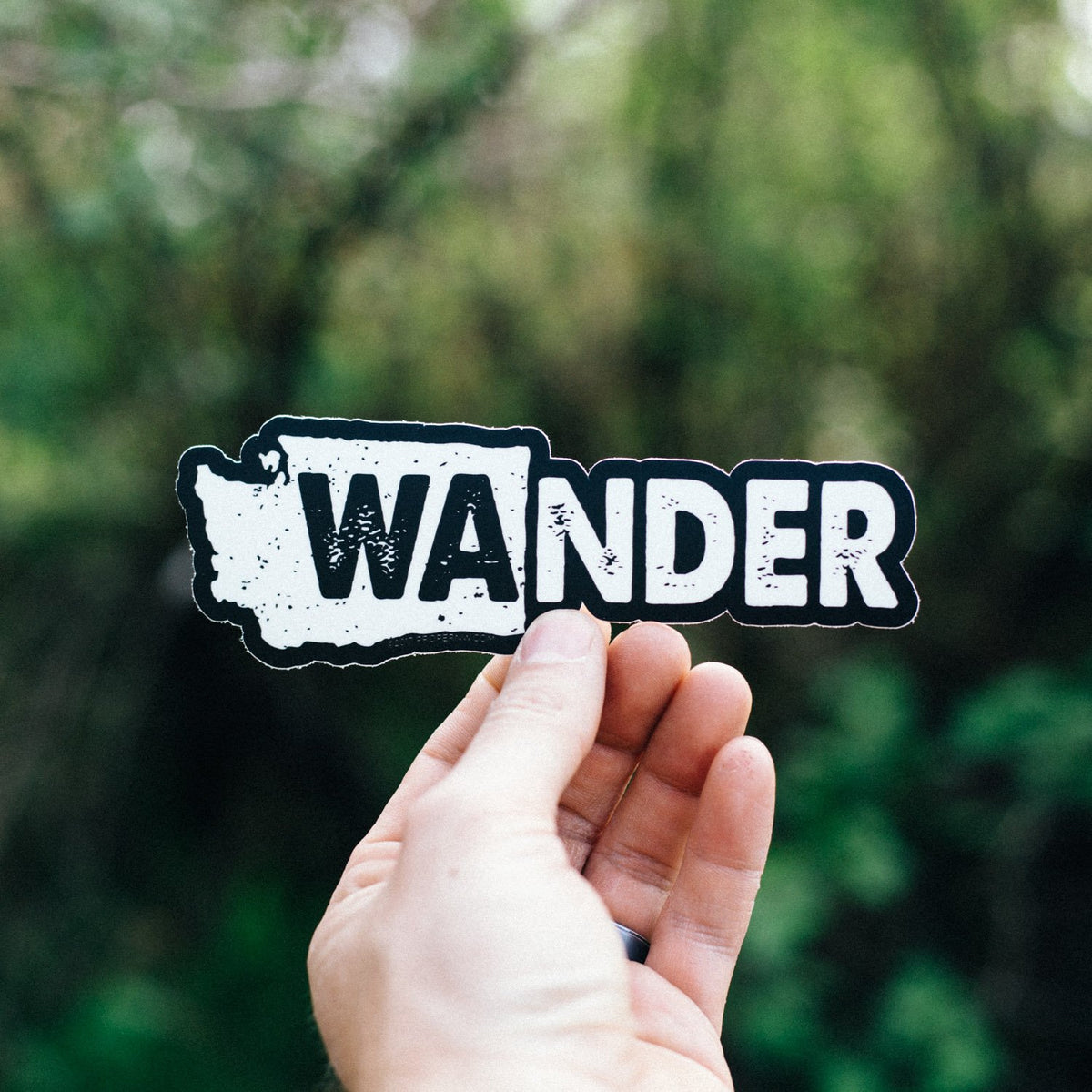 Wander Washington Sticker - Black Background